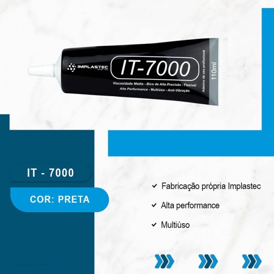 Cola Para Tela de Celulares Profissional Preta IT7000  110ML Implastec